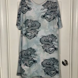 Fashion Nova Dragon Print T shirt Dress